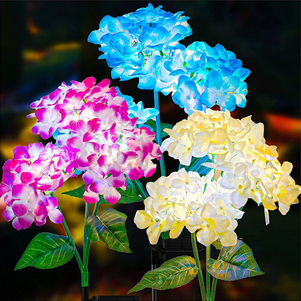 3Pcs Solar Light Hydrangea Flower LED Garden Solar Lamp Outdoor Lighting