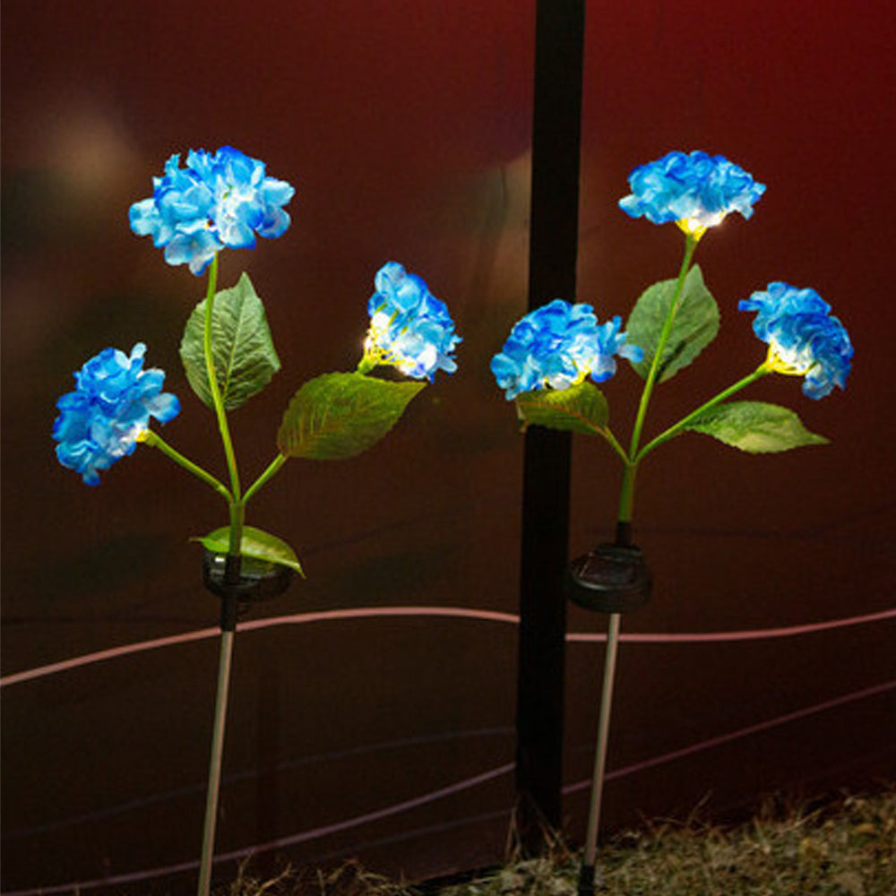 3Pcs Solar Light Hydrangea Flower LED Garden Solar Lamp Outdoor Lighting