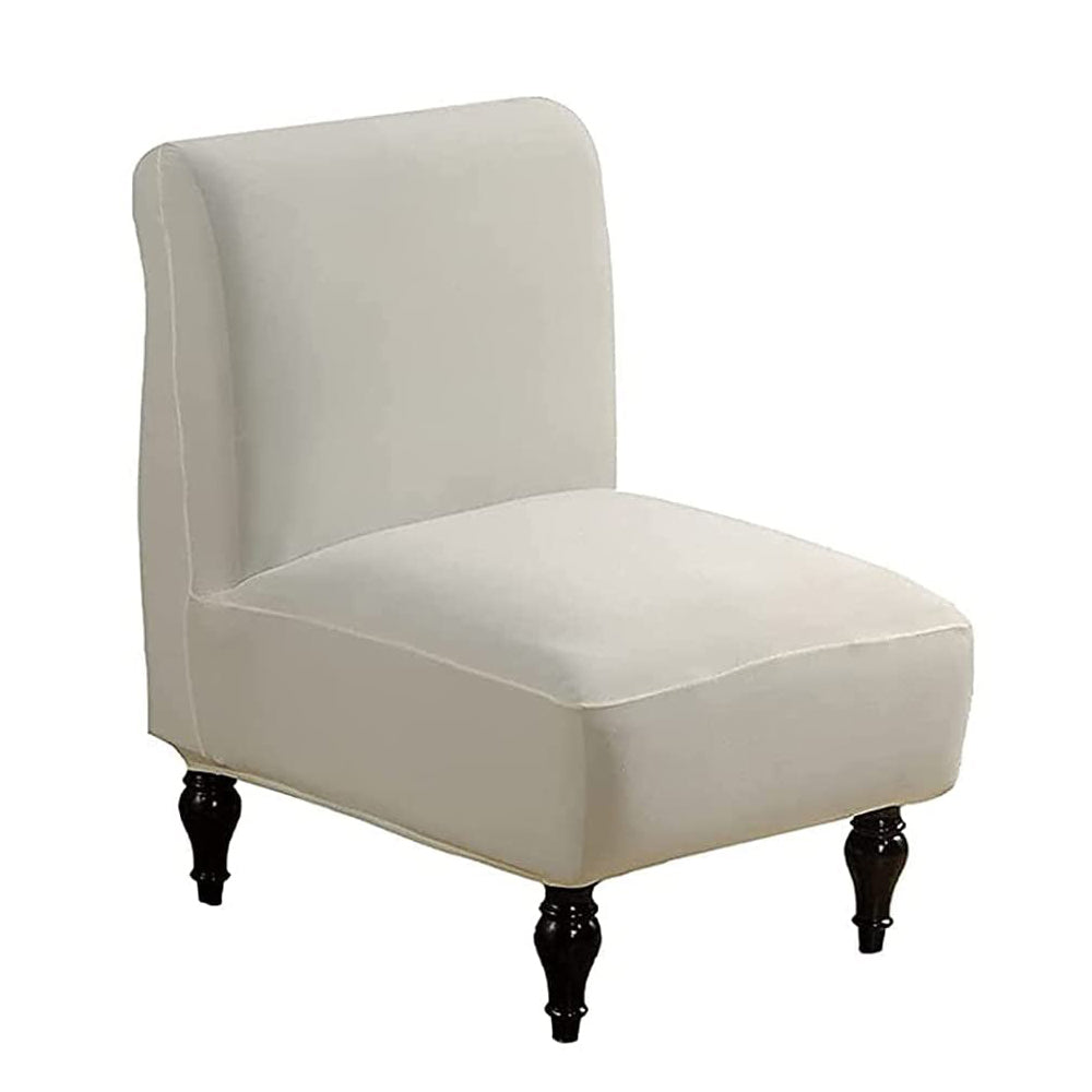 Armless Accent Slipper Chair Cover Stretch Slipper Chair Cover Beige