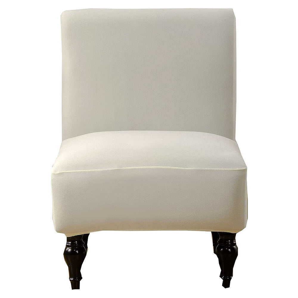 Armless Accent Slipper Chair Cover Stretch Slipper Chair Cover Beige