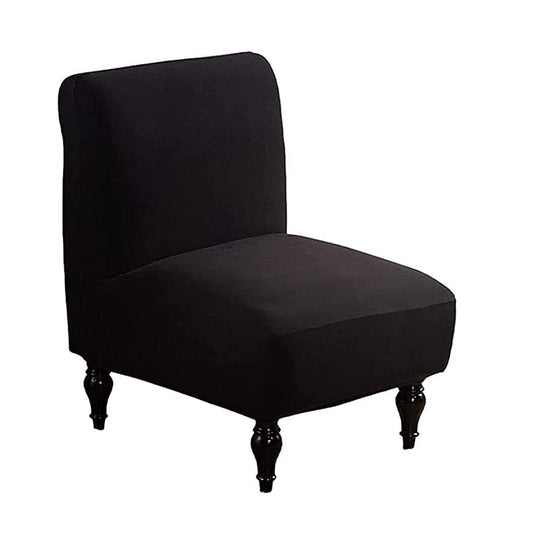 Armless Accent Slipper Chair Cover Stretch Slipper Chair Cover Black