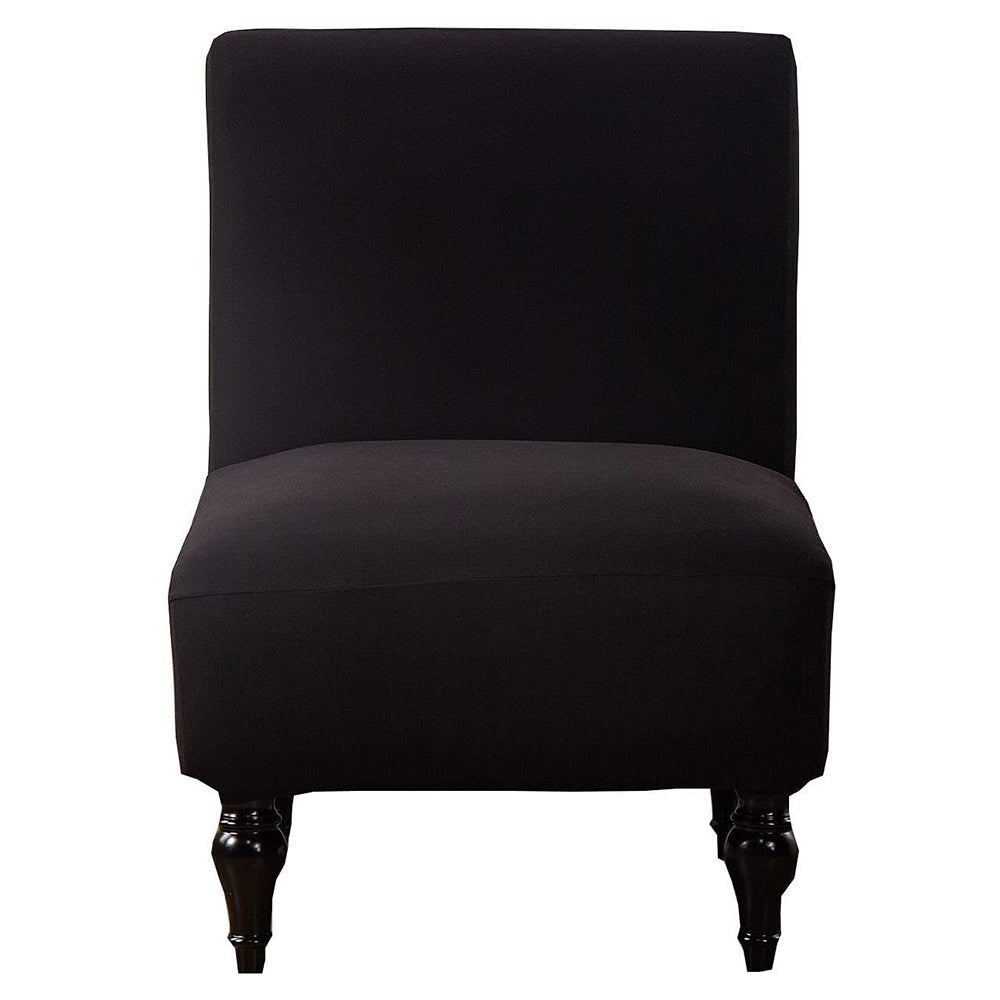 Armless Accent Slipper Chair Cover Stretch Slipper Chair Cover Black