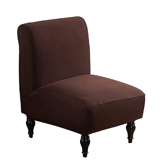Armless Accent Slipper Chair Cover Stretch Slipper Chair Cover Brown