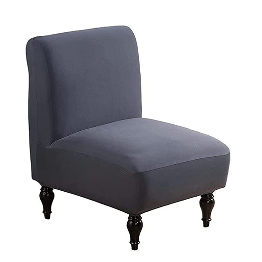 Armless Accent Slipper Chair Cover Stretch Slipper Chair Cover Dark Grey