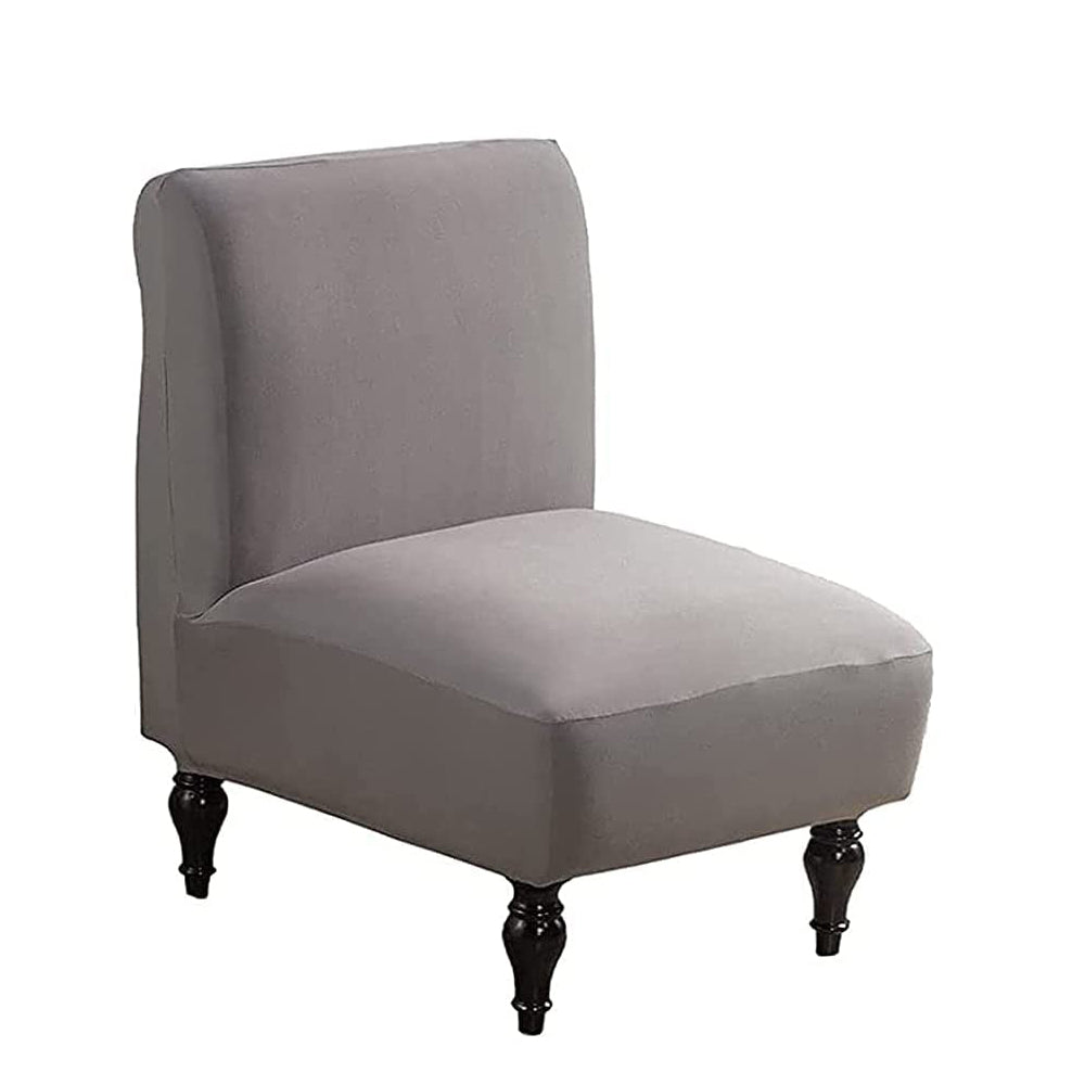 Armless Accent Slipper Chair Cover Stretch Slipper Chair Cover Light Grey