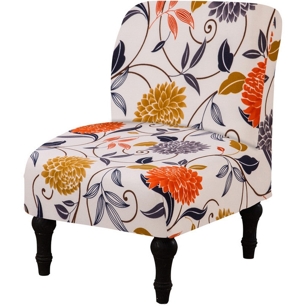 Stretch Armless Accent Chair Cover Washable Chair Slipcovers Orange