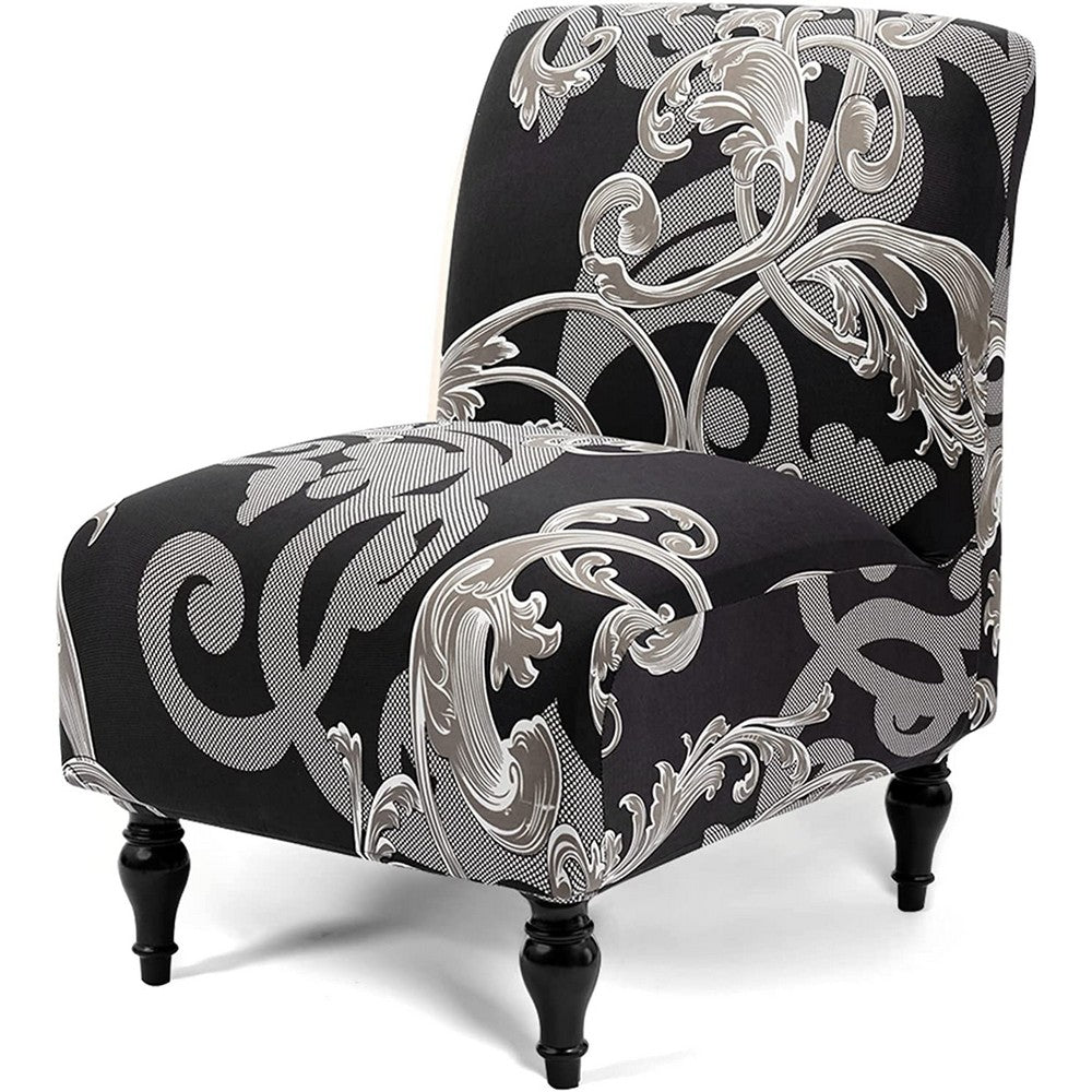 Stretch Armless Accent Chair Cover Washable Chair Slipcovers Classical Printed