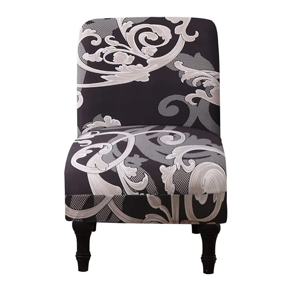 Stretch Armless Accent Chair Cover Washable Chair Slipcovers Classical Printed