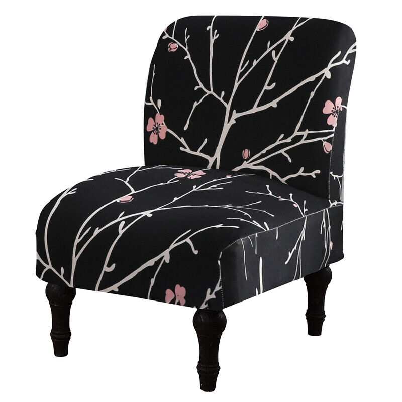 Stretch Armless Accent Chair Cover Washable Chair Slipcovers Branches Printed