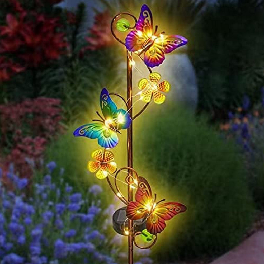 2X Solar Lights Butterfly Solar Lights Outdoor Garden Lamps