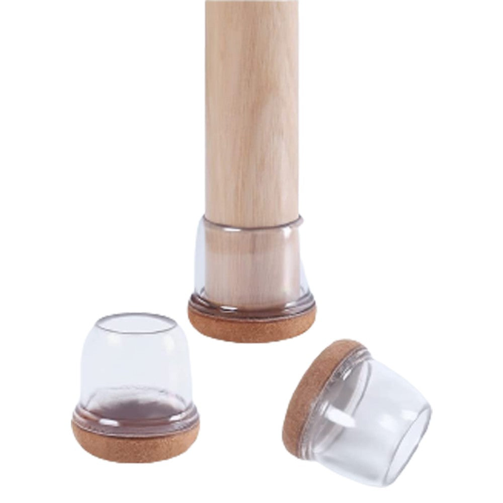 16X Round Chair Furniture Leg Floor Protector Chair Leg Cover with Felt Bottom