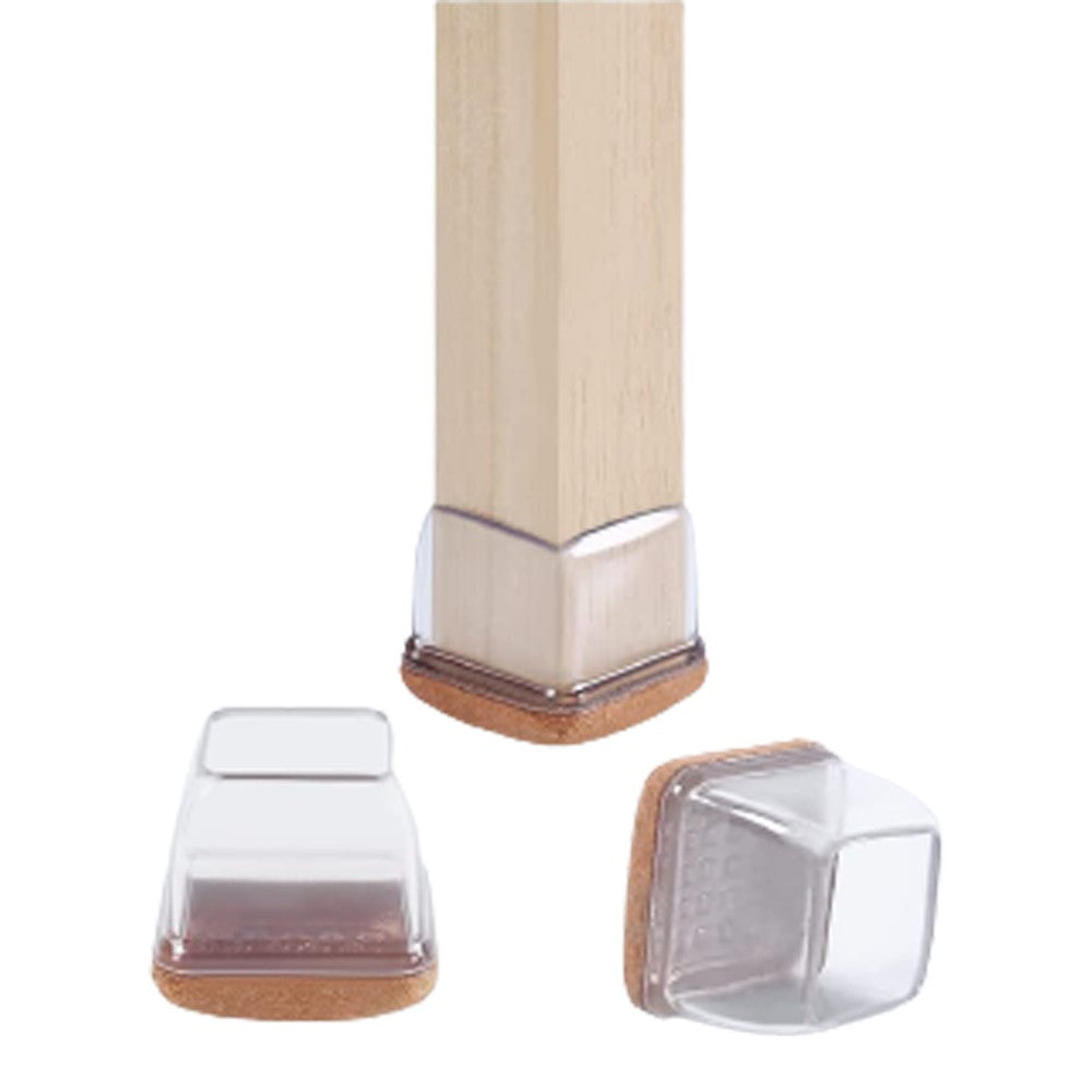 16X Square Chair Furniture Leg Floor Protector Chair Leg Cover with Felt Bottom