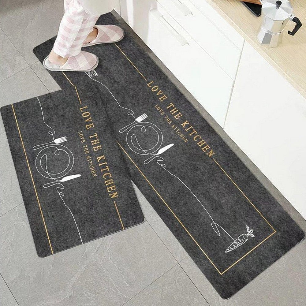 Set of 2Pcs Kitchen Rug and Mats Style 4