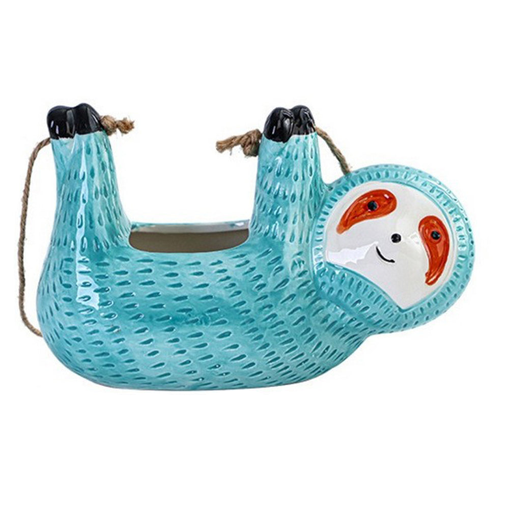 17cm Sloth Hanging Planter Sloth Flower Pot Succulent Pot Garden Decor Blue