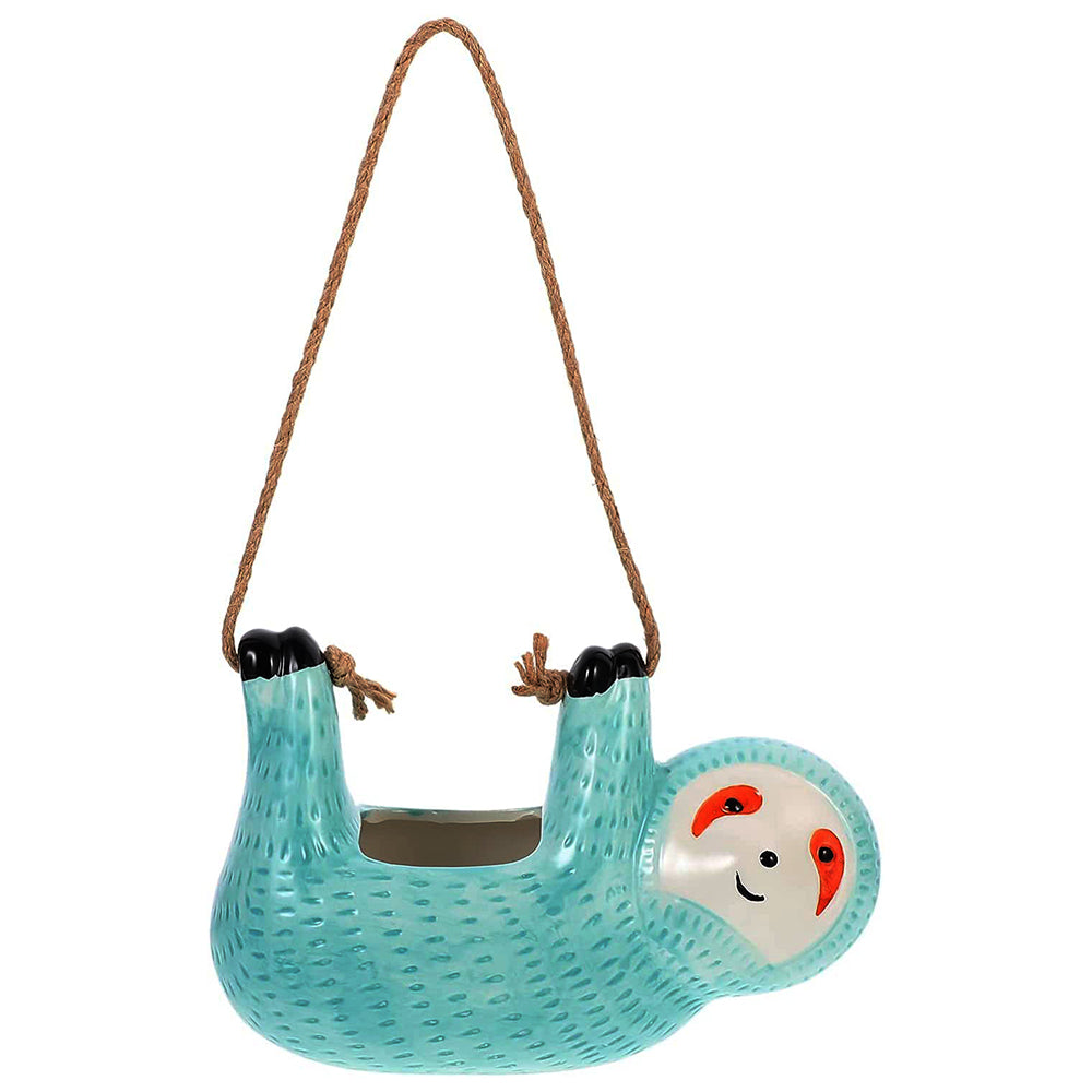 17cm Sloth Hanging Planter Sloth Flower Pot Succulent Pot Garden Decor Blue
