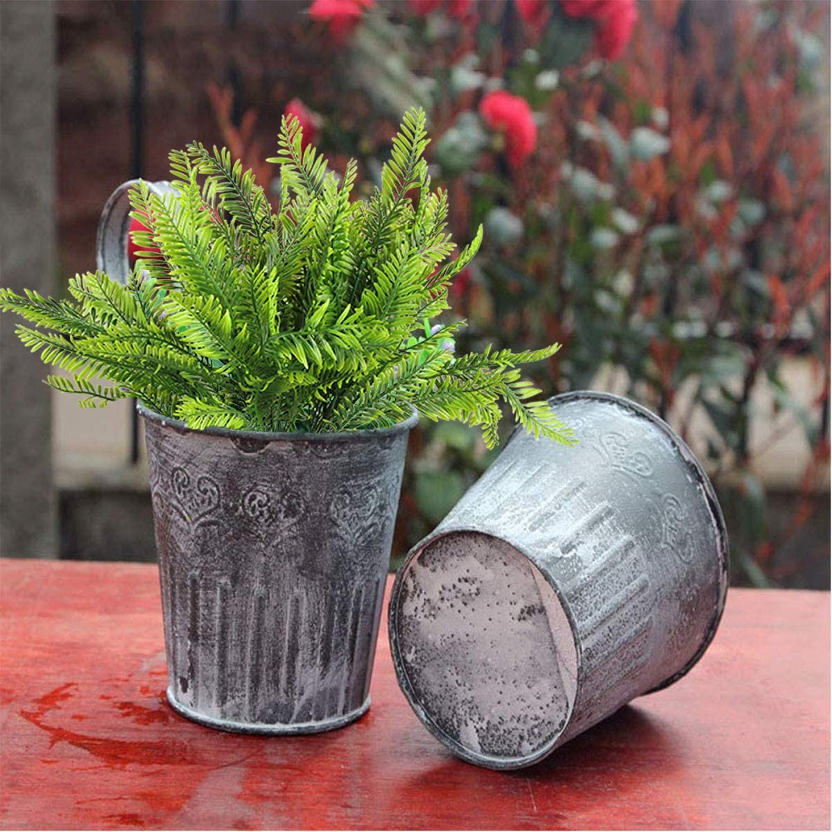 4Pcs Artificial Plants Fake Fern Faux Boston Fern Greenery Green Home Decor