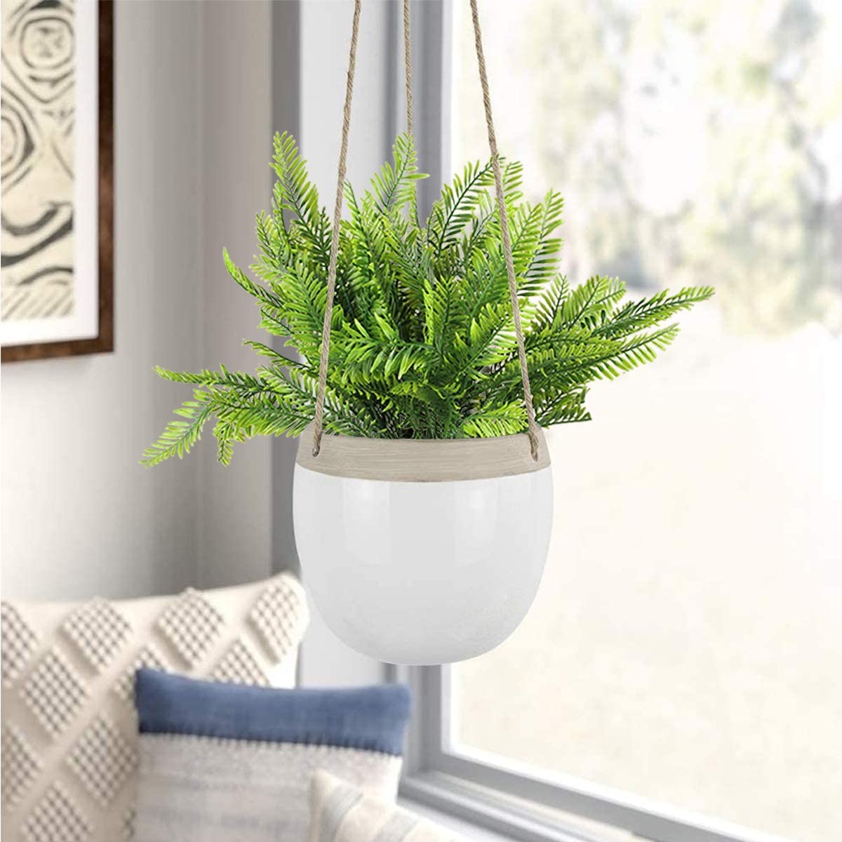 8Pcs Artificial Plants Fake Fern Faux Boston Fern Greenery Green Home Decor
