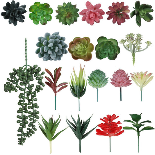 20Pcs Unpotted Artificial Succulents Plants DIY Floral Decor Style 1