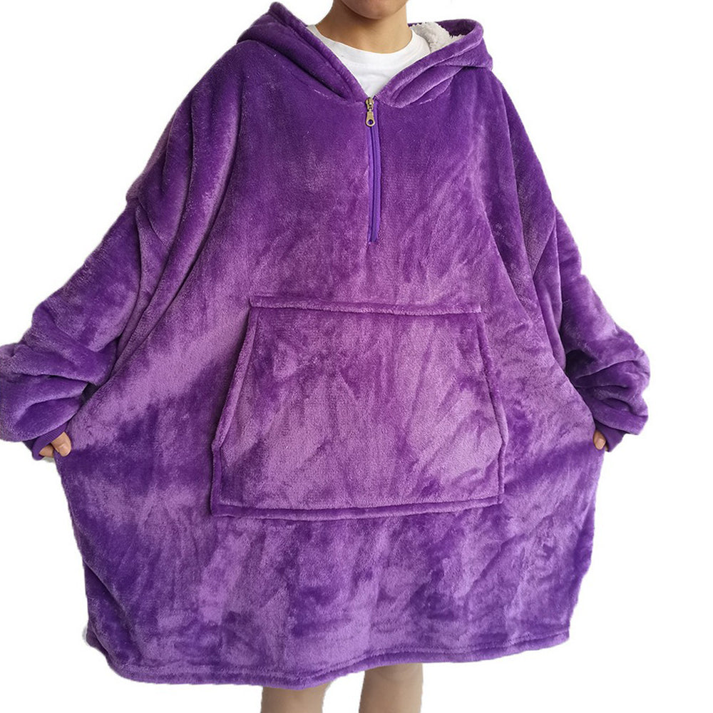 Sherpa Hoodie Blanket Hooded Oversized Blanket Purple