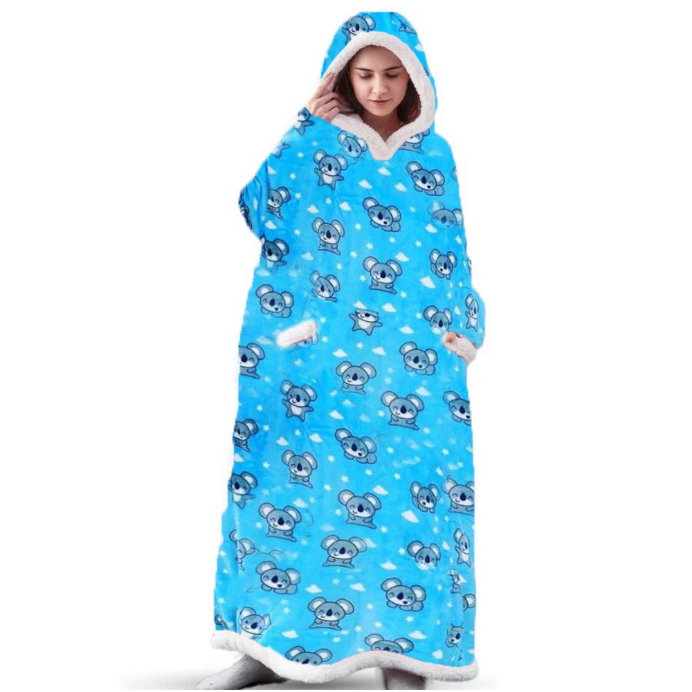 Unisex Hoodie Blanket Sherpa Hooded Blanket Style 1