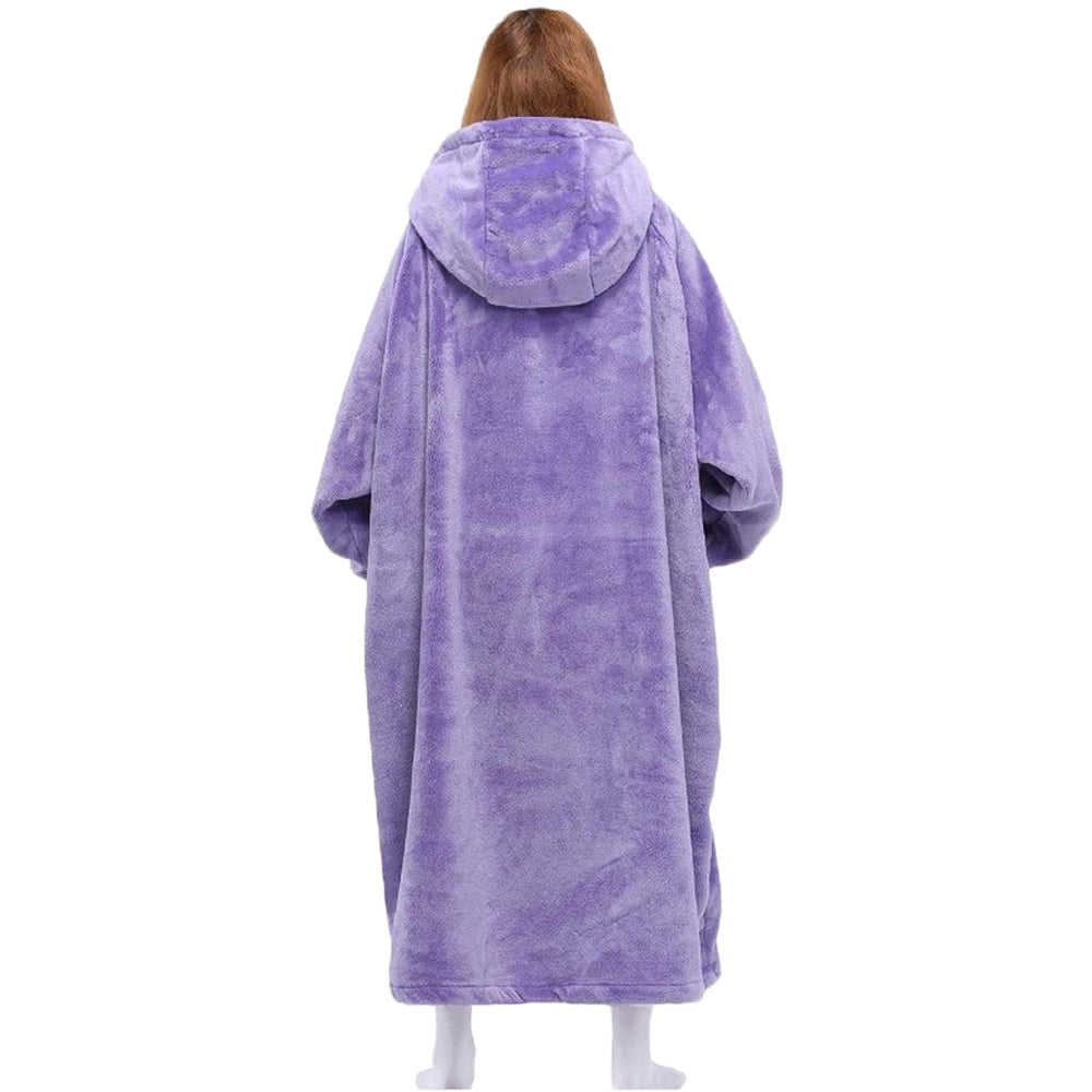 Hoodie Blanket Solid Colour Hooded Blanket Purple