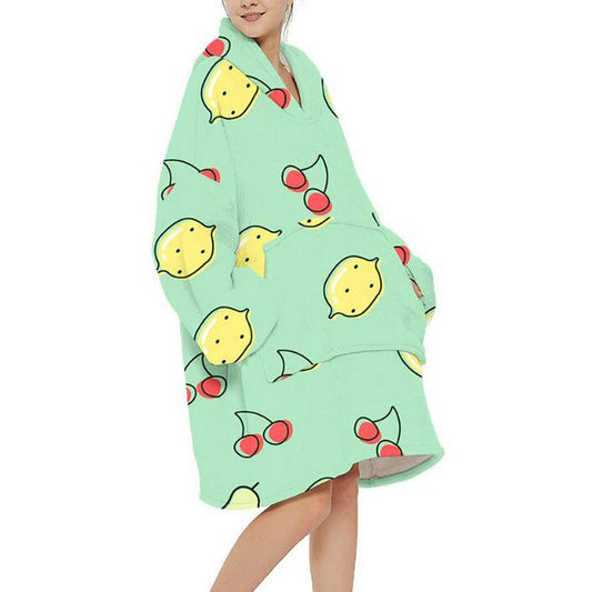 Unisex Hoodie Blanket Cartoon Printed Hooded Blanket Style 2