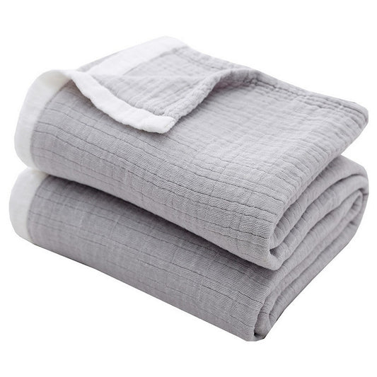 150x200cm 100% Cotton Blanket Soft Muslin Blanket for All Season Grey