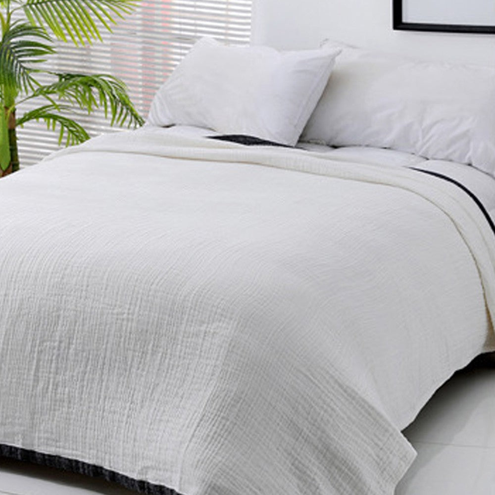 150x200cm 100% Cotton Blanket Soft Muslin Blanket for All Season White
