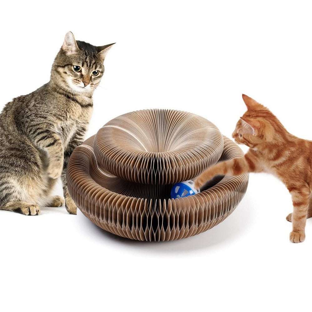 1Pc Magic Organ Cat Claw Scratching Board Cat Toy with Toy Bell Ball