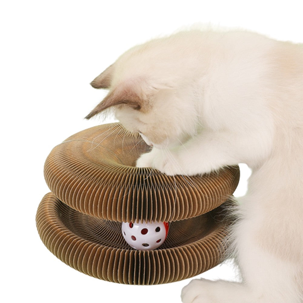 1Pc Magic Organ Cat Claw Scratching Board Cat Toy with Toy Bell Ball