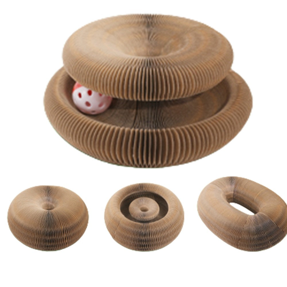 1Pc Magic Organ Cat Claw Scratching Board Cat Toy with Toy Bell Ball