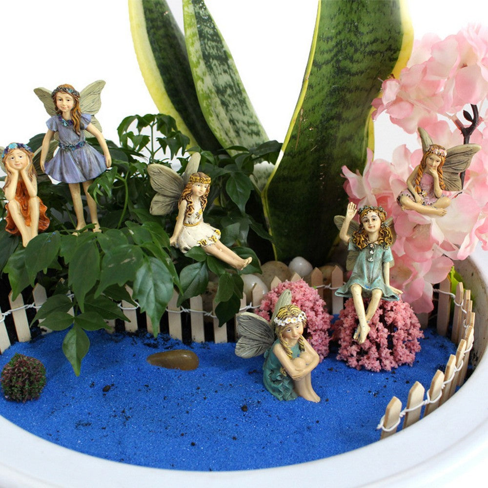 6Pcs Miniature Fairies Statue Figurines for Pot Plants
