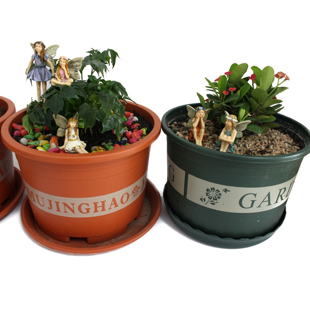 6Pcs Miniature Fairies Statue Figurines for Pot Plants