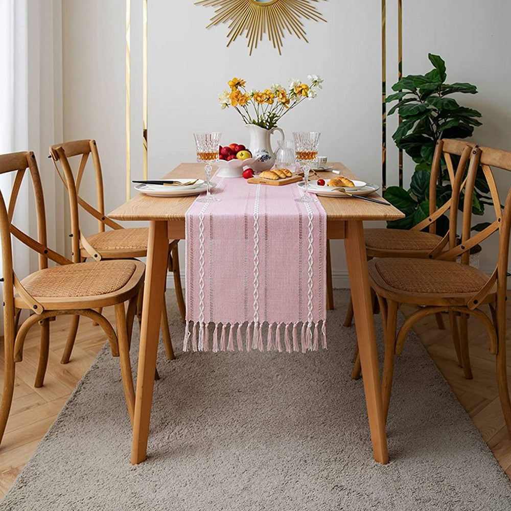 33x200cm Linen Table Runner Farmhouse Table Runner Pink