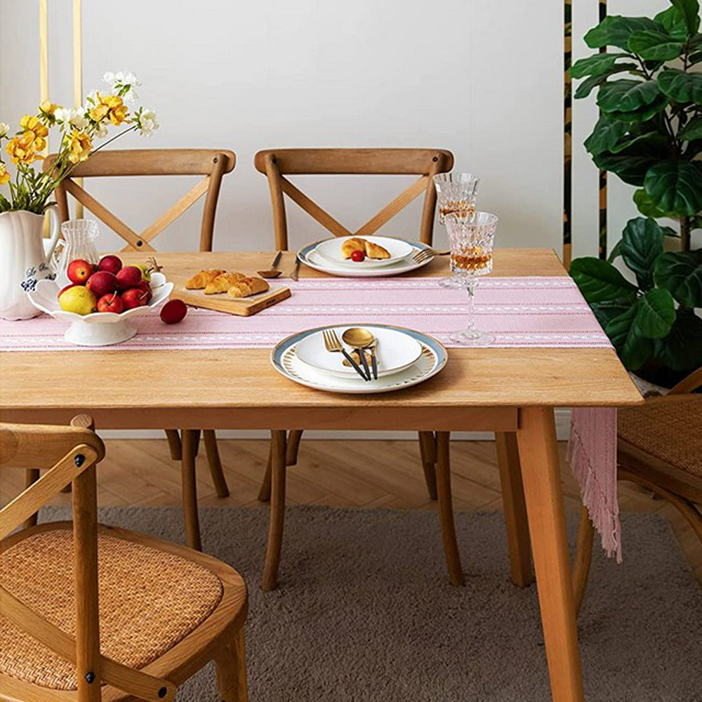 33x200cm Linen Table Runner Farmhouse Table Runner Pink