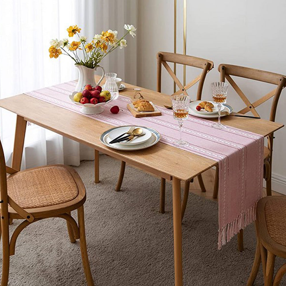 33x200cm Linen Table Runner Farmhouse Table Runner Pink
