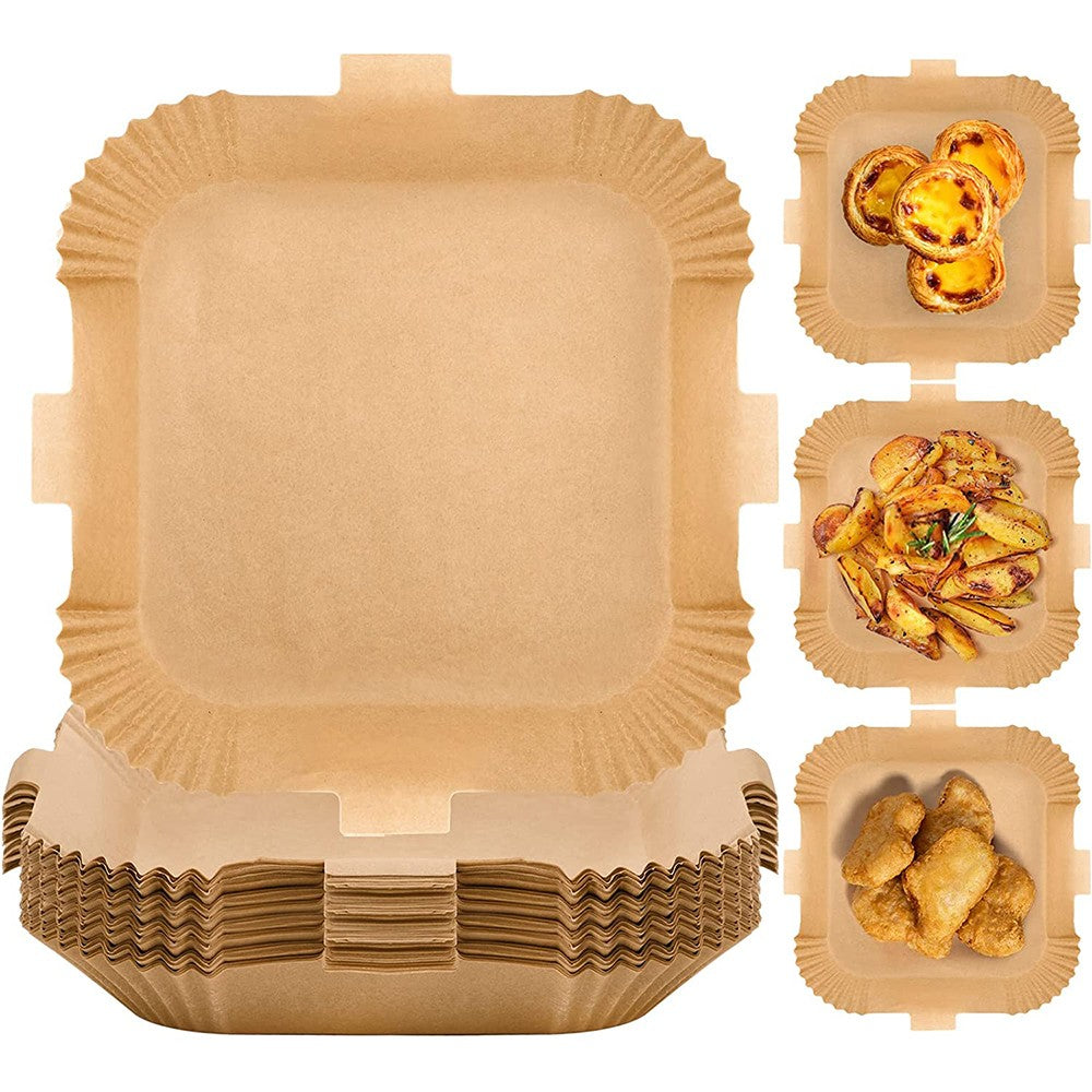 50Pcs 16x16cm Air Fryer Disposable Paper Liners Square Liners Baking Paper