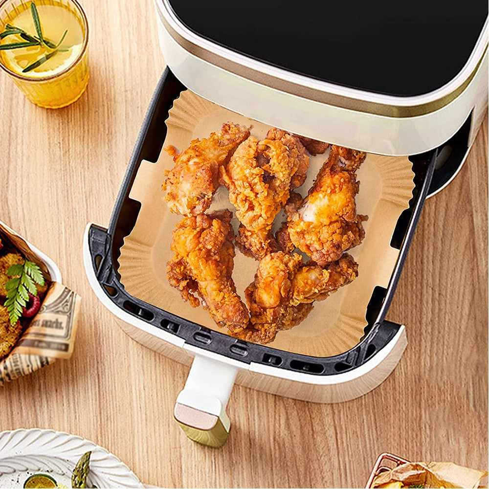 50Pcs 20x20cm Air Fryer Disposable Paper Liners Square Liners Baking Paper