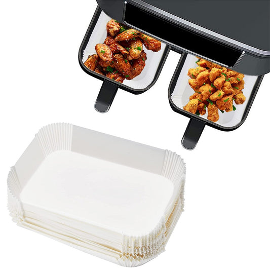 100Pcs Air Fryer Disposable Paper Liners Rectangle Liners Baking Paper White