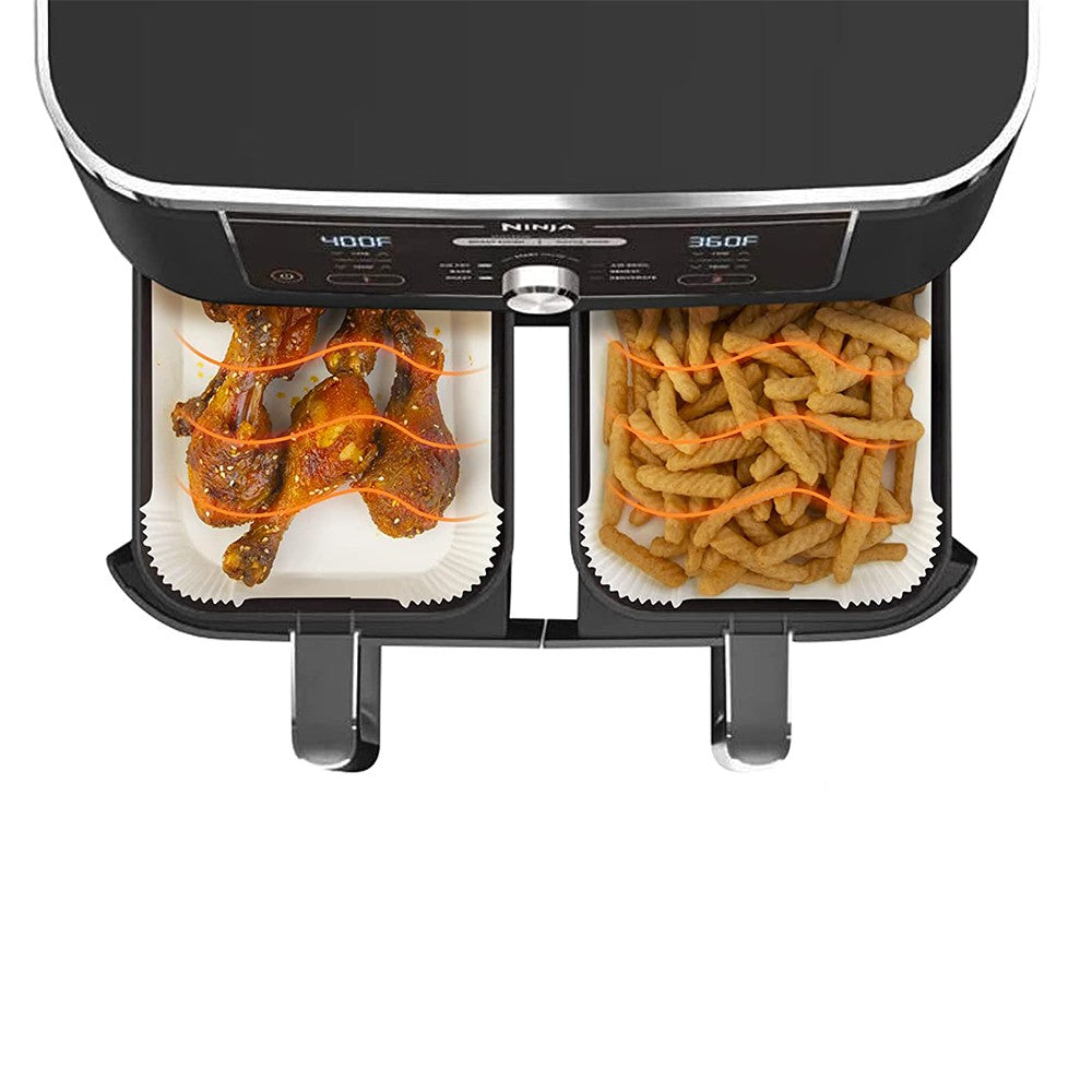 100Pcs Air Fryer Disposable Paper Liners Rectangle Liners Baking Paper White