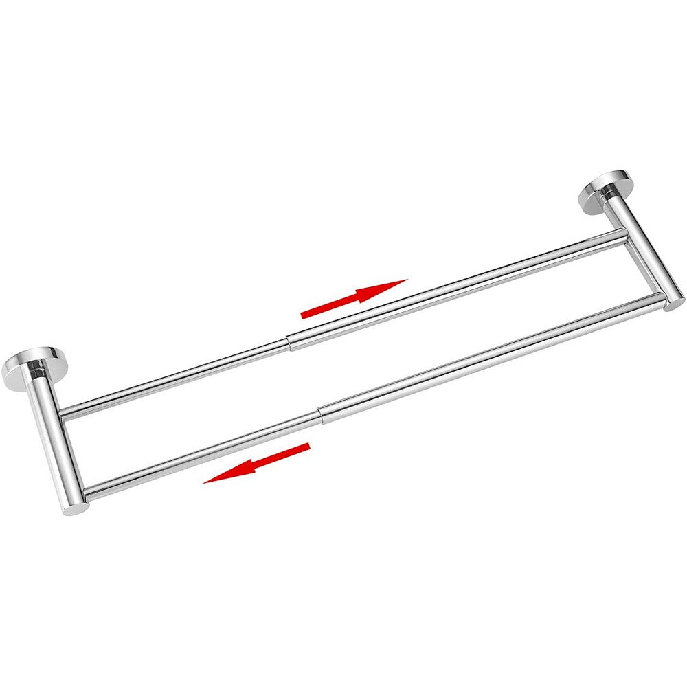 Adjustable Wall Mounted Bathroom Double Bath Towel Rail Bar