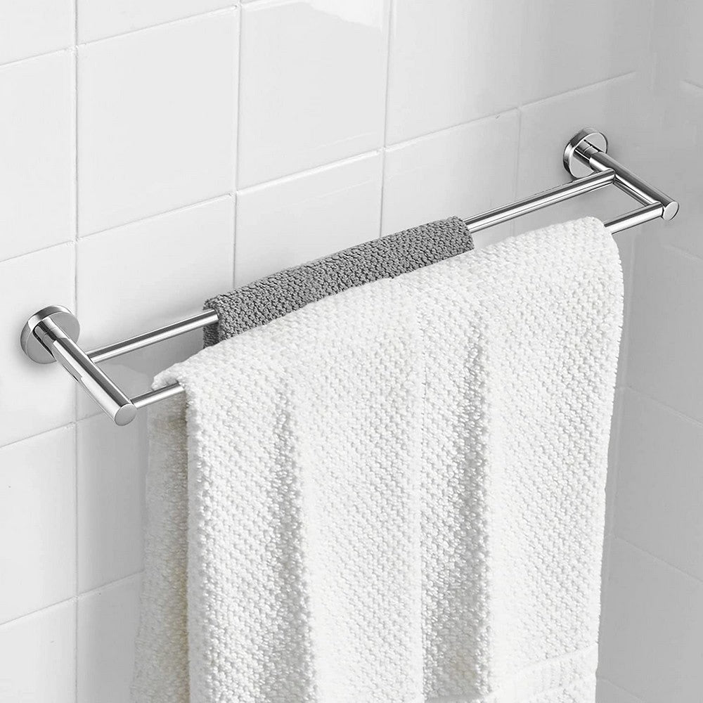 Adjustable Wall Mounted Bathroom Double Bath Towel Rail Bar