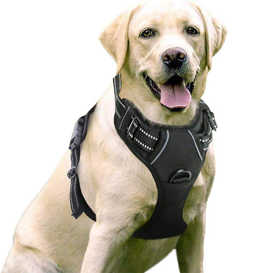 No Pull Pet Dog Harness Reflective Vest Black M