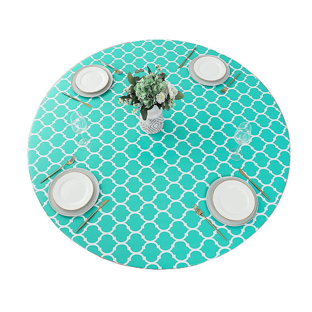 122cm Water Proof Round Table Cloth Cyan