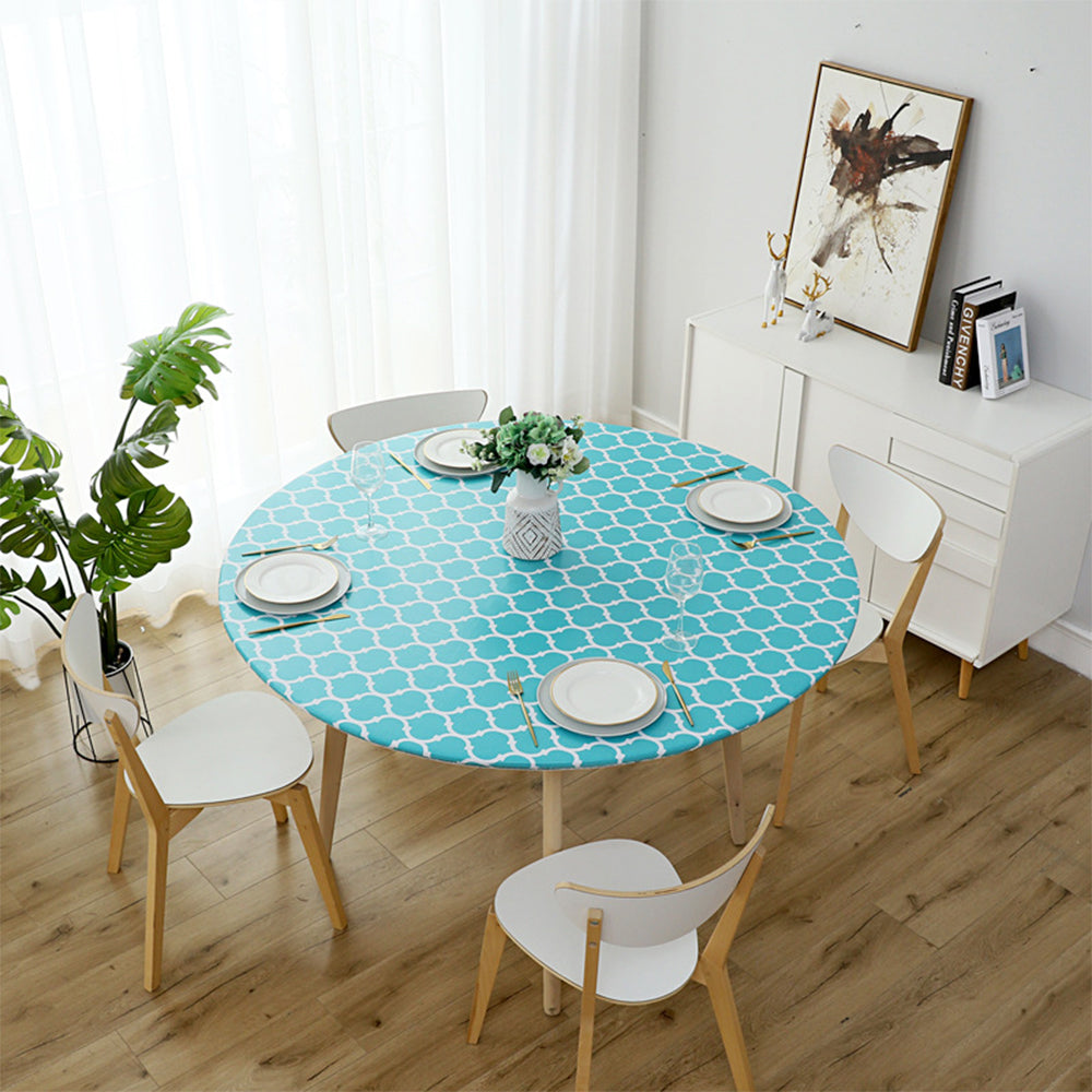 152cm Water Proof Round Table Cloth Cyan