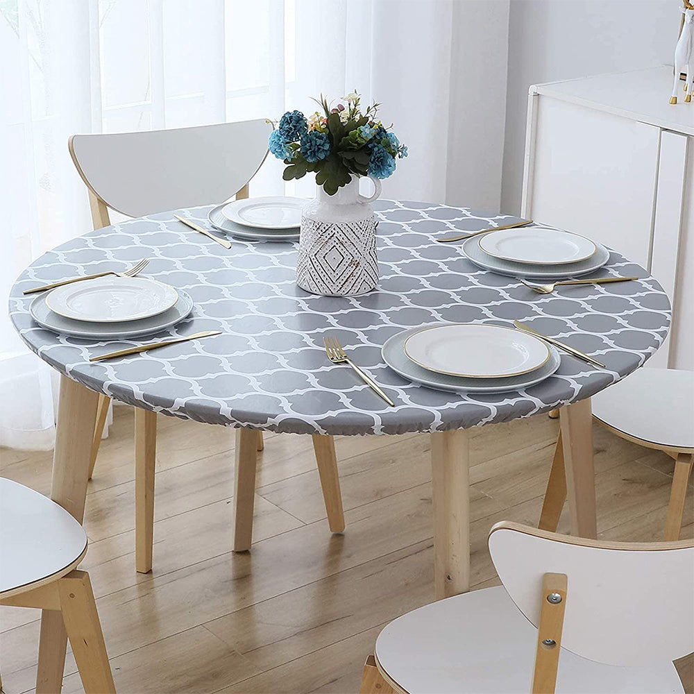 152cm Water Proof Round Table Cloth Grey