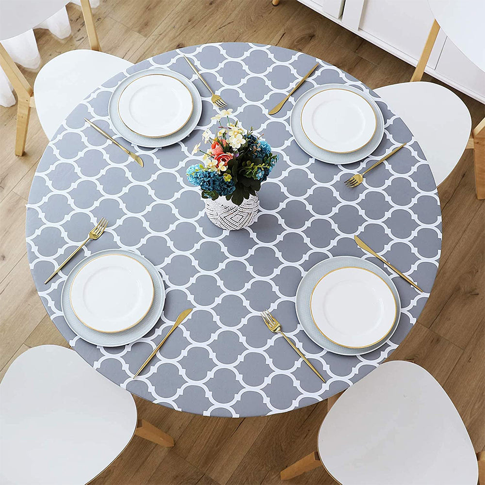 122cm Water Proof Round Table Cloth Grey