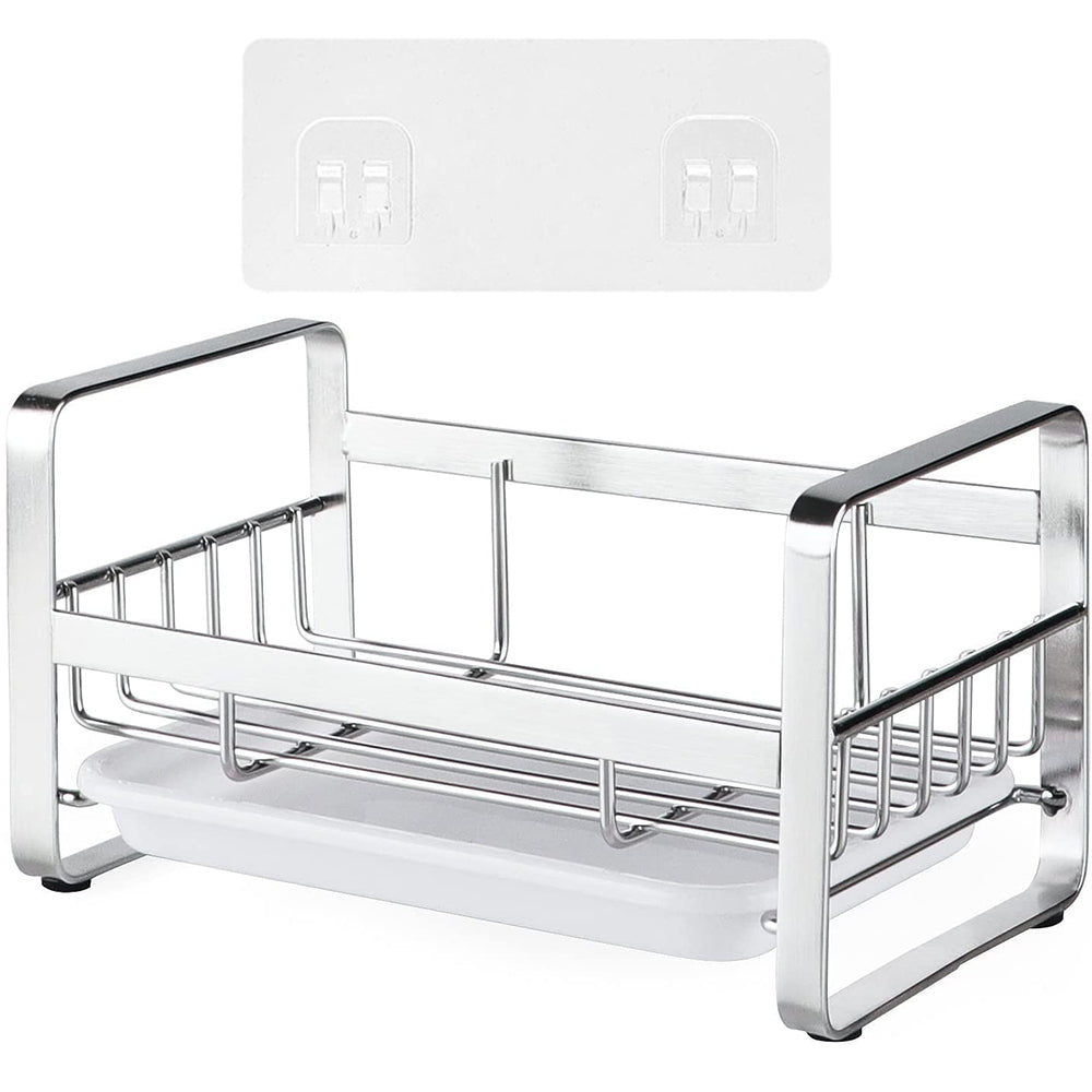 Kitchen Sink Brush Sponge Holder with Drain Tray