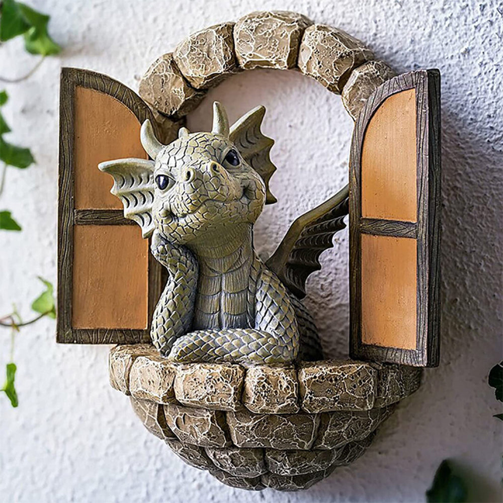 Courtyard Dragon Gate Resin Statue Sculpture Style 1