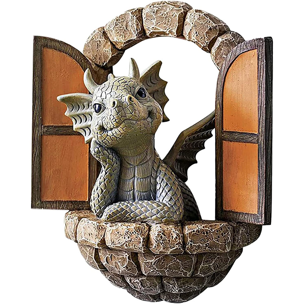 Courtyard Dragon Gate Resin Statue Sculpture Style 1